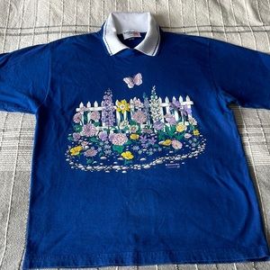 Vintage Morning Sun Print Collared Shirt